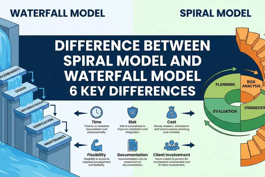 Difference Between Spiral Model and Waterfall Model: 6 Key Differences