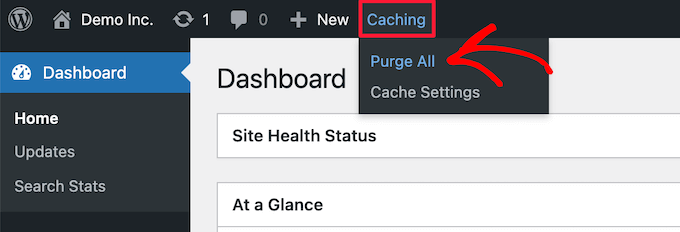 Clear server level cache